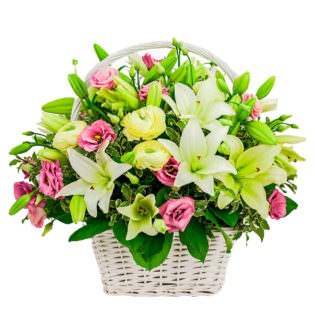 Цветы в корзинке «Весеннее настроение»